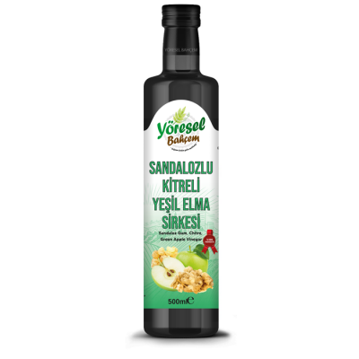Yöresel Bahçem Sandalozlu Kitreli Yeşil Elma Sirkesi 500ml